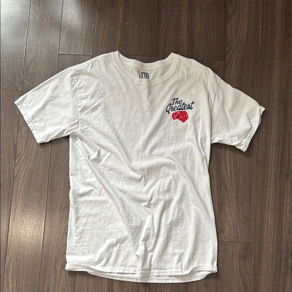 White Short Sleeve Crew Neck Tee with Graphic